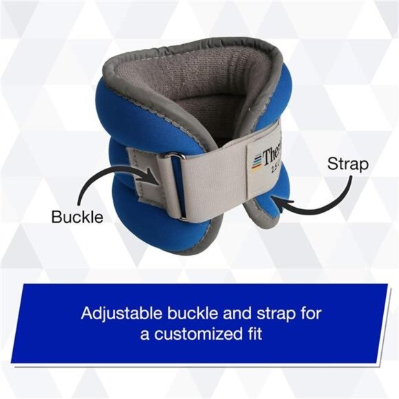 THERABAND Ankle Weights, Comfort Fit Wrist & Ankle Cuff Weight Set, Adjustable - Picture 2 of 7